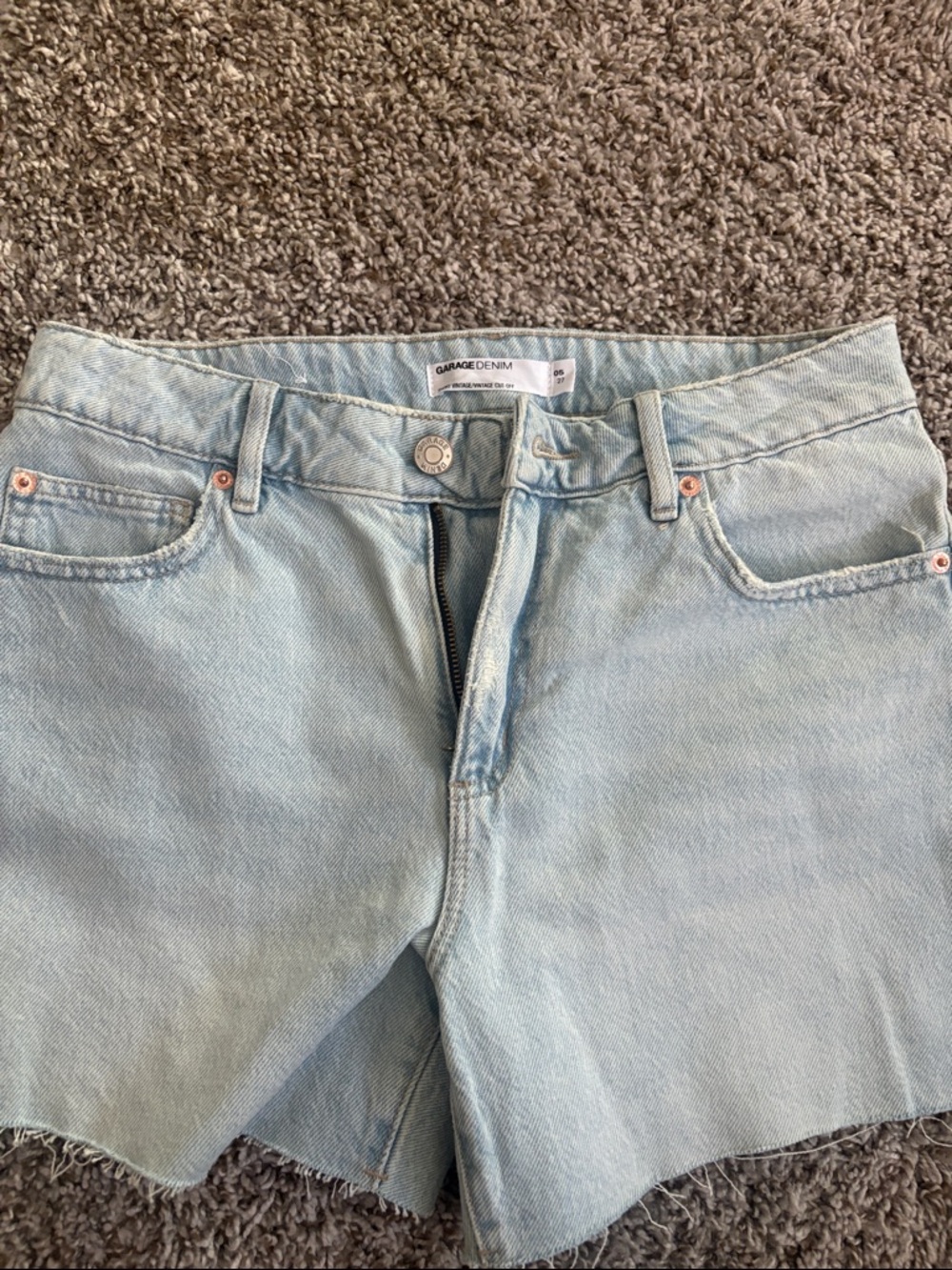 Garage Light Blue Denim Cutoff Shorts
